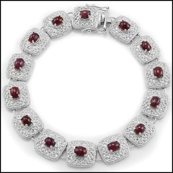 7.0 CTW Genuine Ruby 7.5' Bracelet